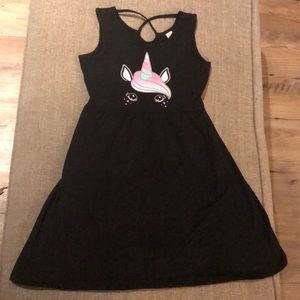 Black cotton unicorn dress